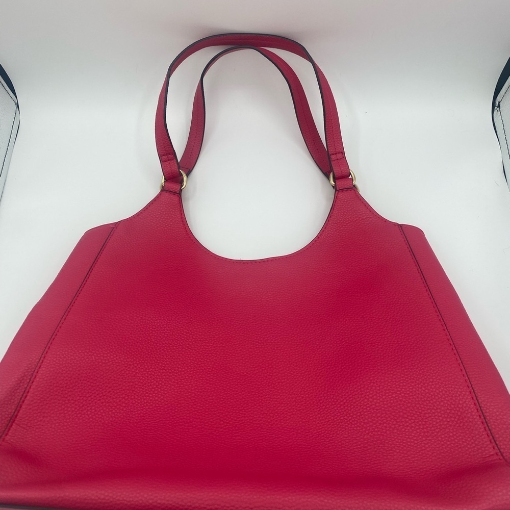 Nanette Lepore Lg Hot Pink shoulder bag with floral lining - Picture 3 of 12